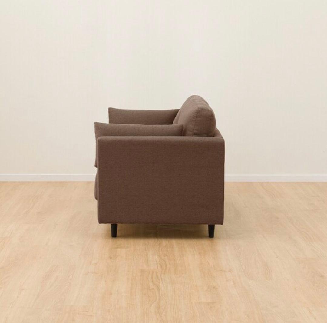 ニトリ 2人用布張りソファ ダークモカ - メルカリ