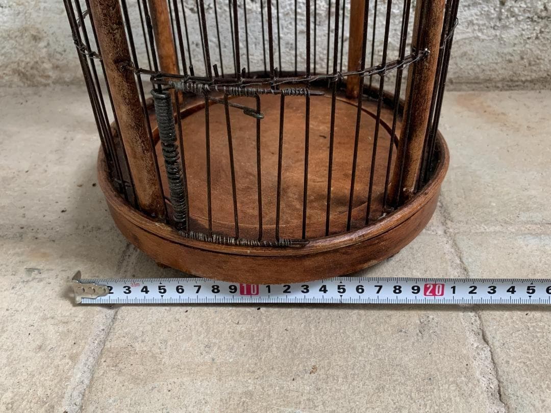 フランス アンティーク バードケージ 鳥かご 木製 アイアンワイヤー