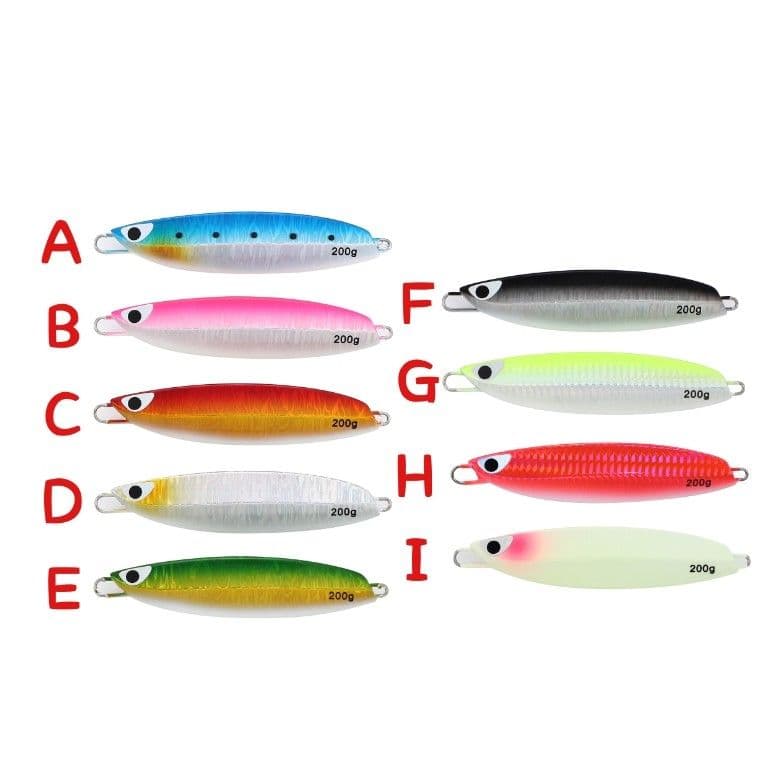 5本 セット 200g 選べる メタルジグ クイックゼロワン タイプ グロー