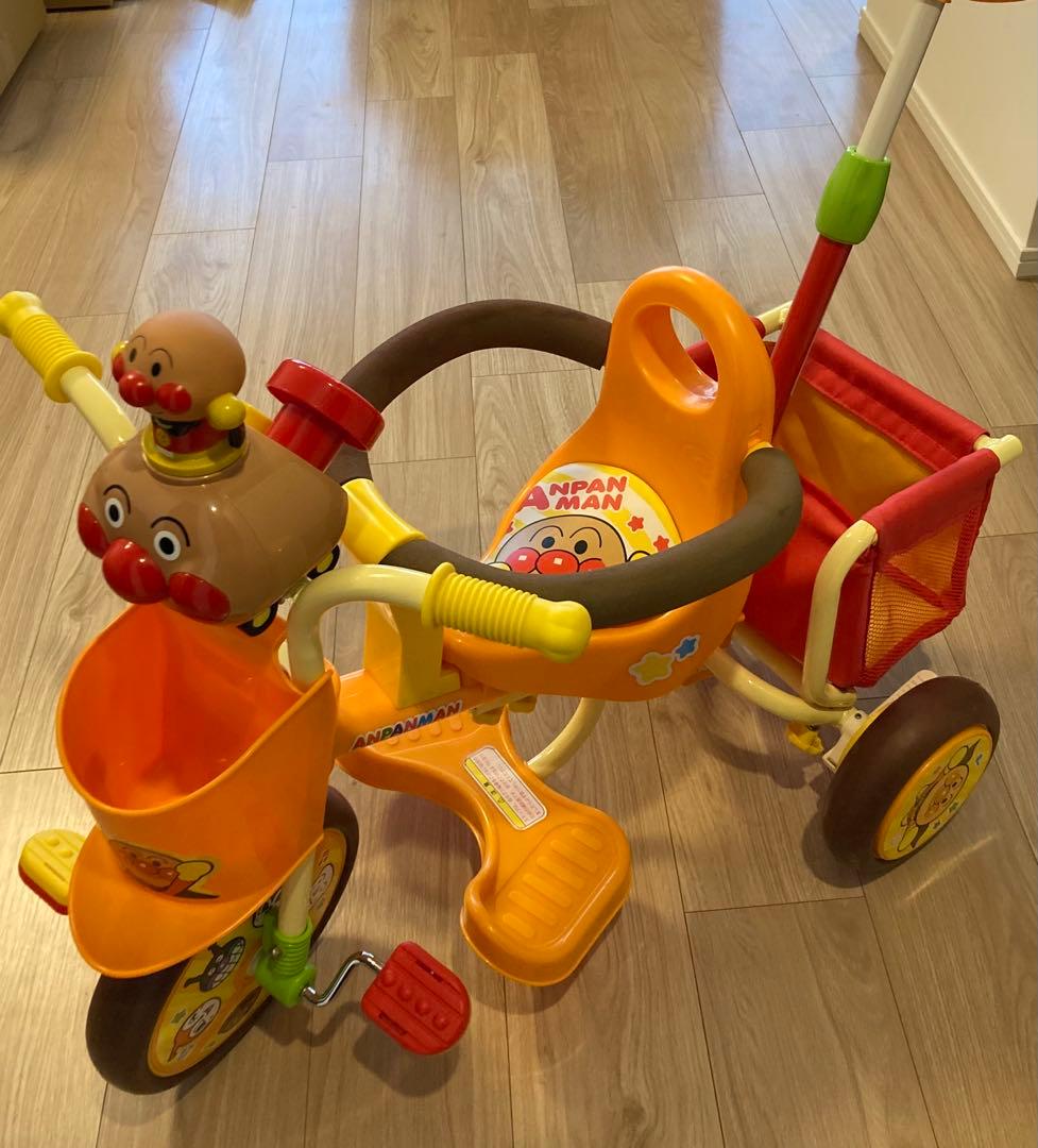 美品】おでかけ三輪車 わくわくアンパンマンごうピースII オレンジ