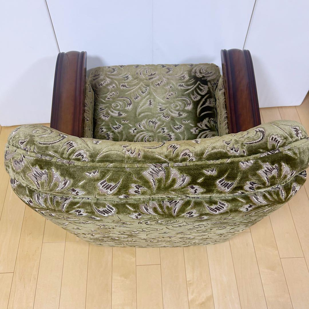 オールドカリモク 金華山 1人ソファ グリーン カリモク karimoku