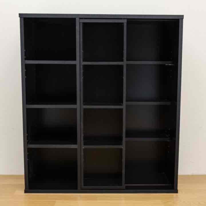 スライド式書棚　BK/DBR/NA/WH 山善（YAMAZEN） 本棚 大容量 2個組 スライド本棚 ダブルスライド 幅90