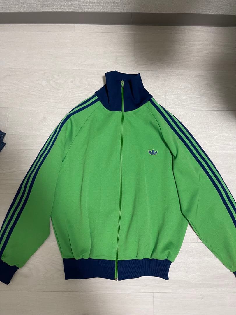 80s デサント製 adidas トラックジャケット グリーン サイズ 4号