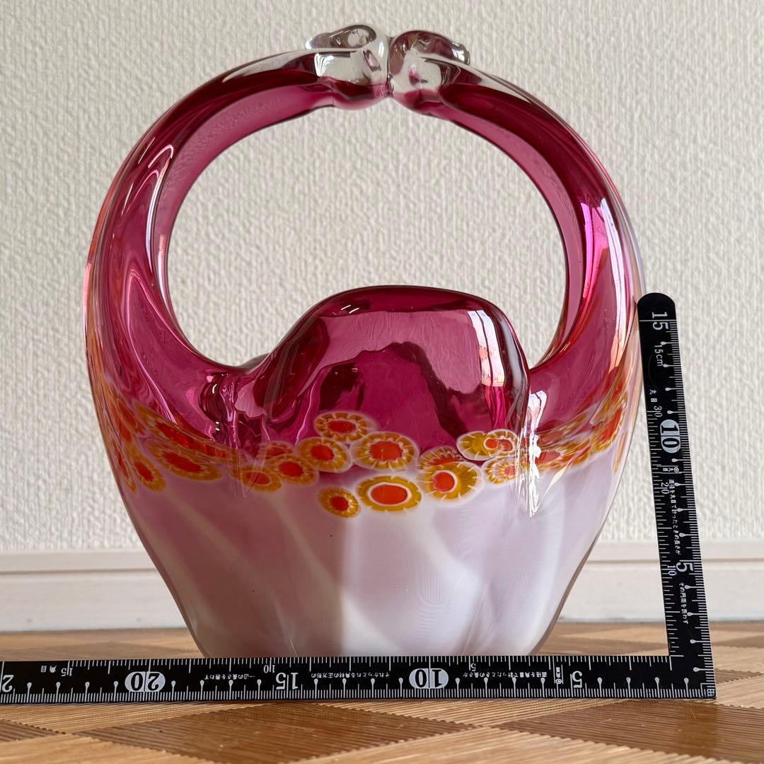 SNT1523 ヴィンテージガラス マルティグラス フラワーベース 花瓶