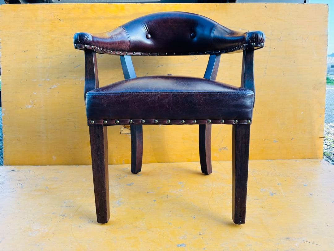 J55☆HALO☆ハロ ナポレオン ダイニングチェア 本革 英国アンティーク