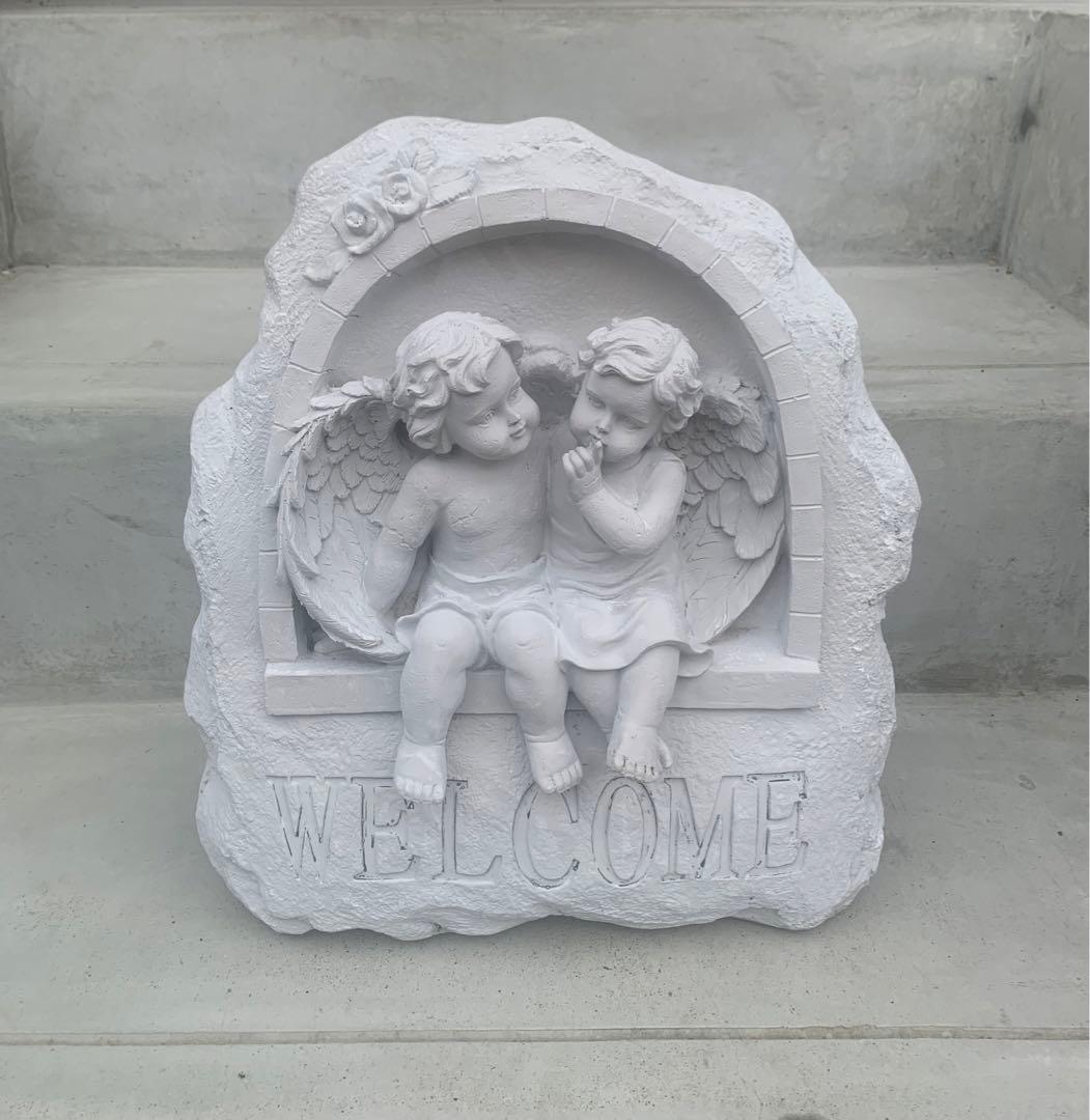 WELLCOME【ヨーロピアン ガーデニング雑貨 置物 天使 エンジェル 】 開運 天使 置物 プランター ガーデニング エンジェル 雑貨 フレアー