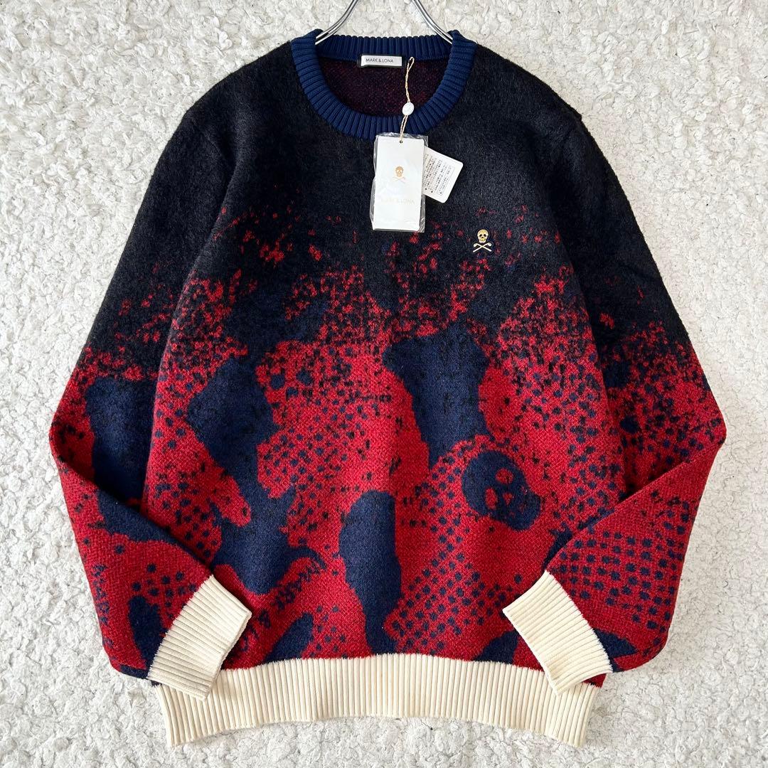未使用 マークアンドロナ スカルニット セーター サイズ50 XL MARK&LONA（マークアンドロナ） 【超美品】マークアンドロナ セーター