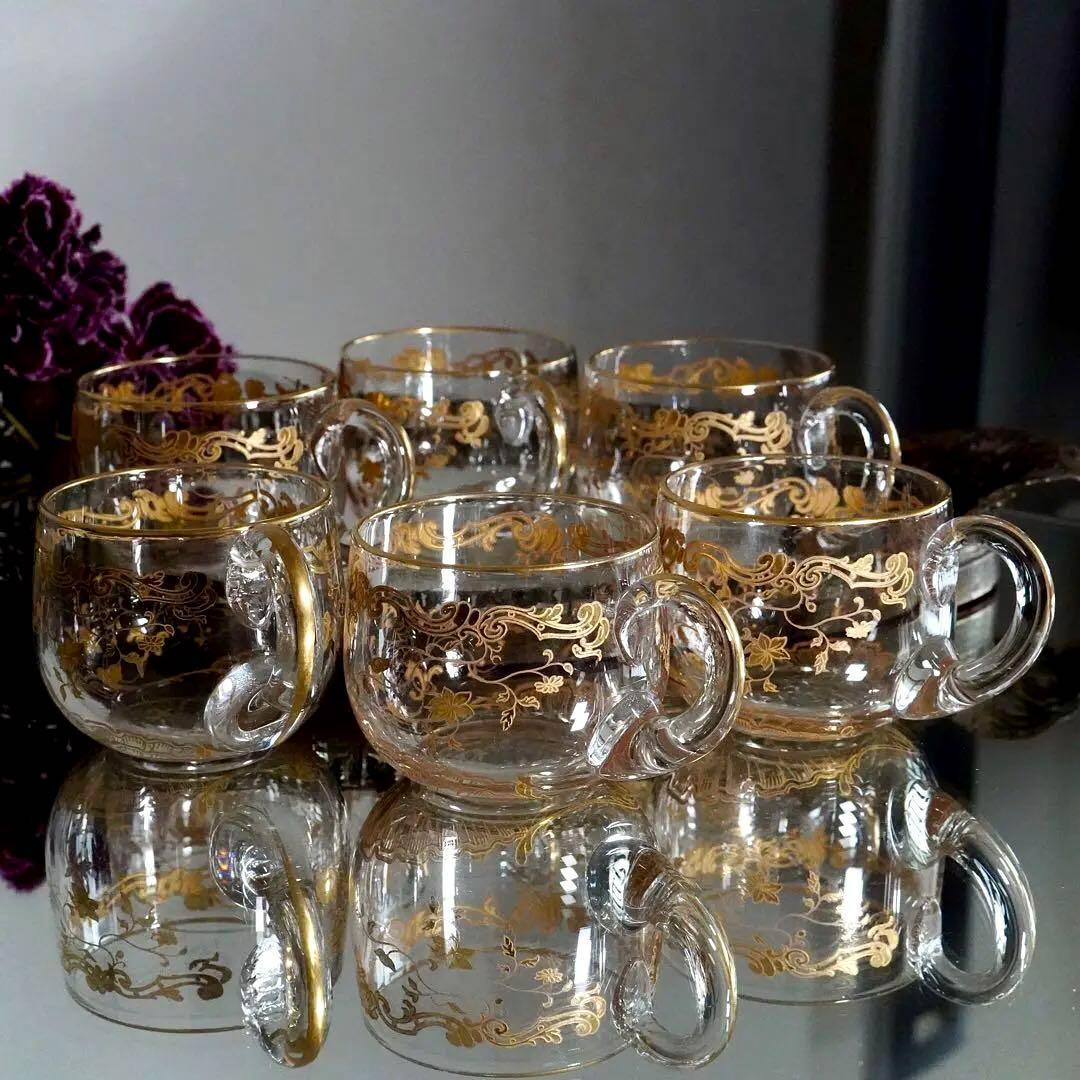 24金彩☆オールドバカラBACCARATルイ15世☆カップ☆グラス☆6客☆極