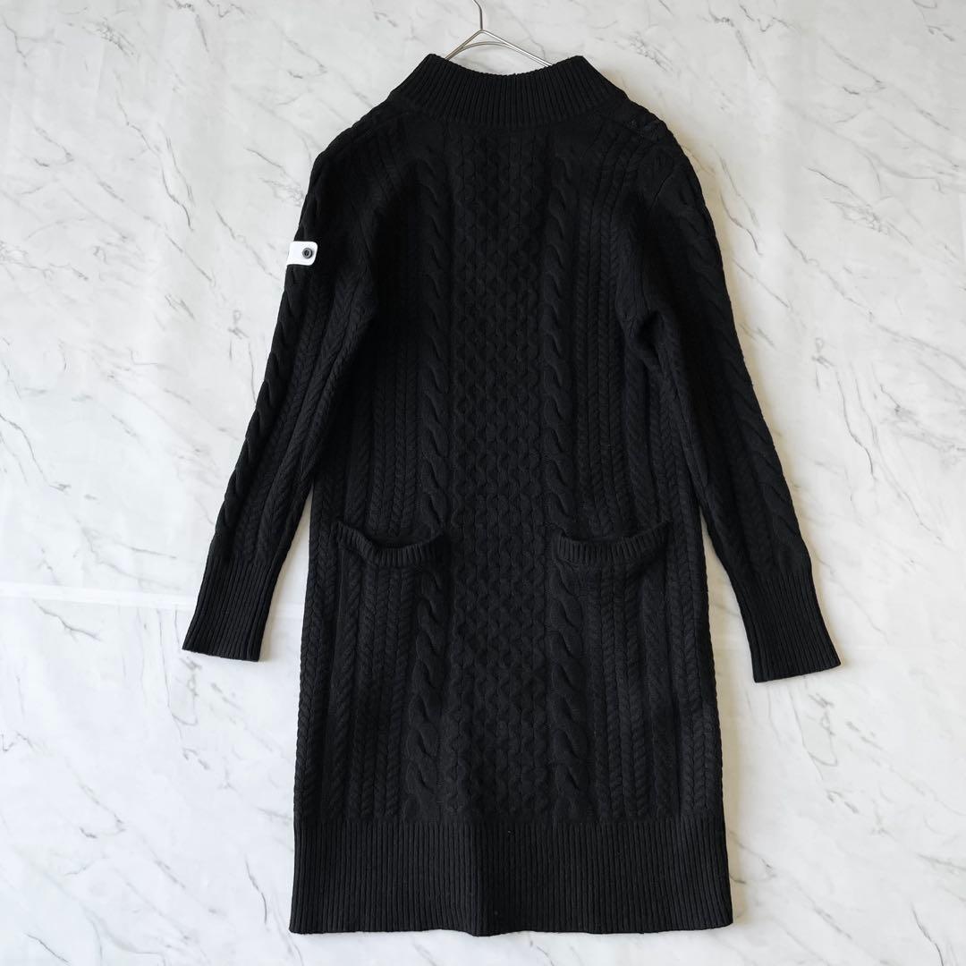 4364【美品】ブリーフィング ケーブルニットワンピース ハーフジップ