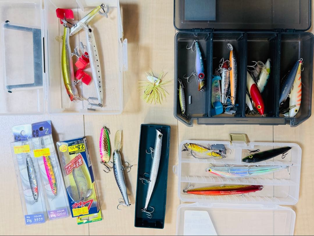 ルアー セット まとめ売り エギ メタルジグ ミノー ケース付き