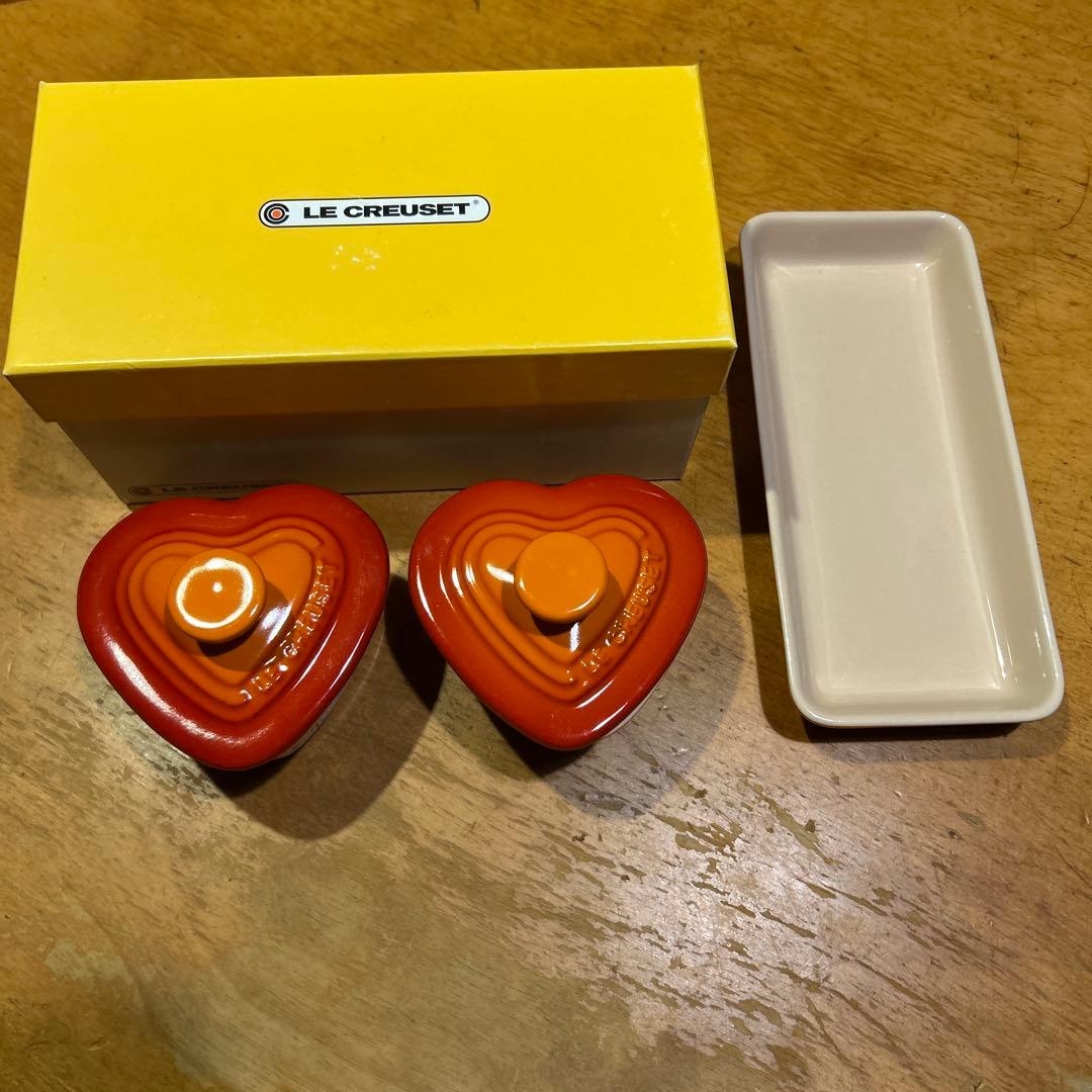 ル・クルーゼ ラムカン・ダムール (S・フタ付き)長方形 オレンジ 3個