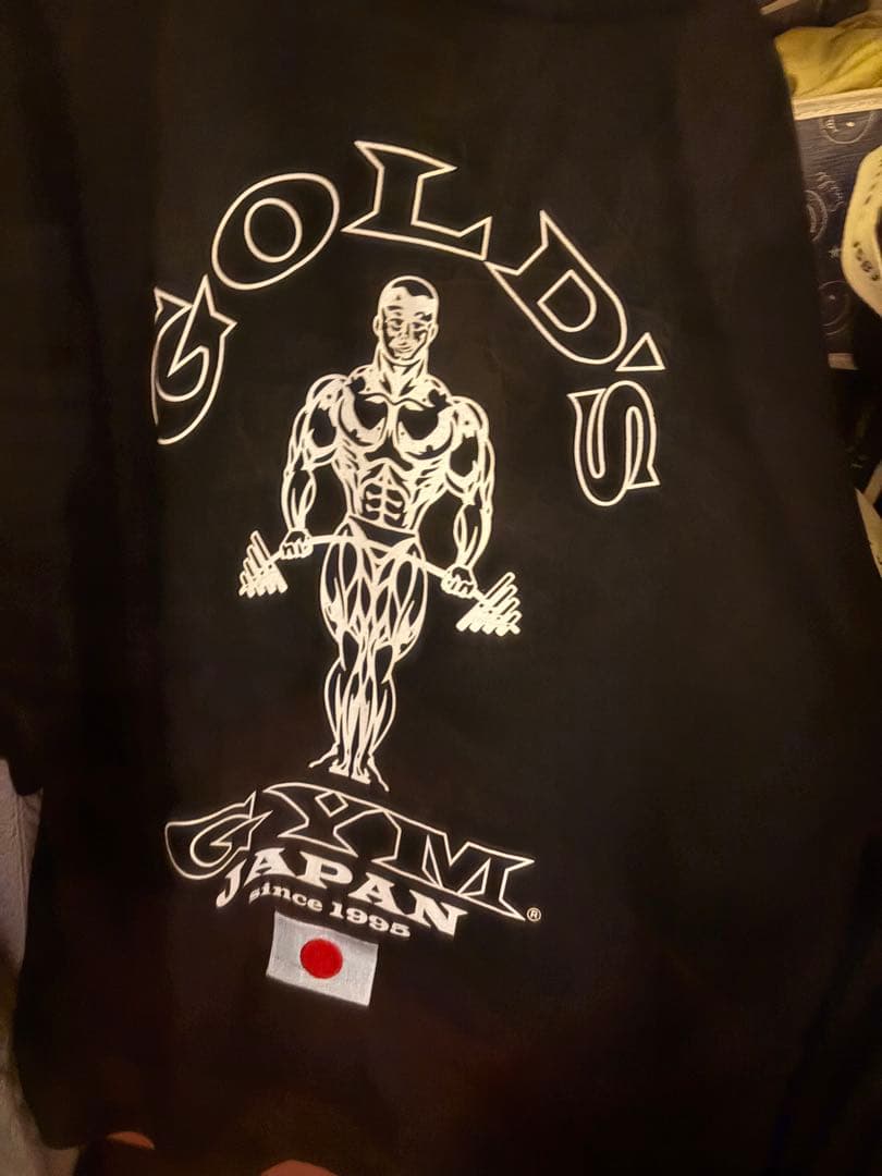 GOLD'S GYM 日本国旗　限定レア　シャツ　サイズXLブラック GOLD'S GYM 日本国旗刺繍入り ブラックTシャツXL ラスト1枚