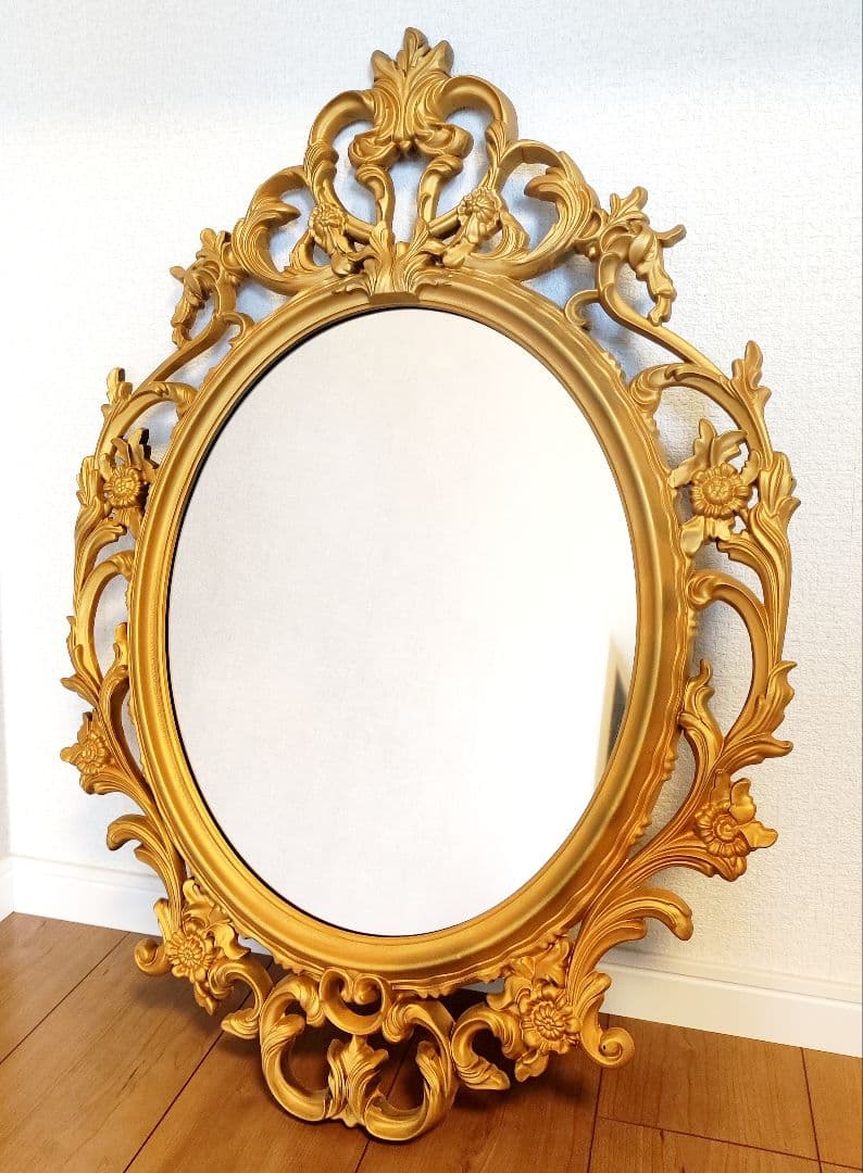 ウェルカムミラー IKEA　UNG DRILL New IKEA UNG DRILL 14743 Large Ivory-White Ornate Victorian Look