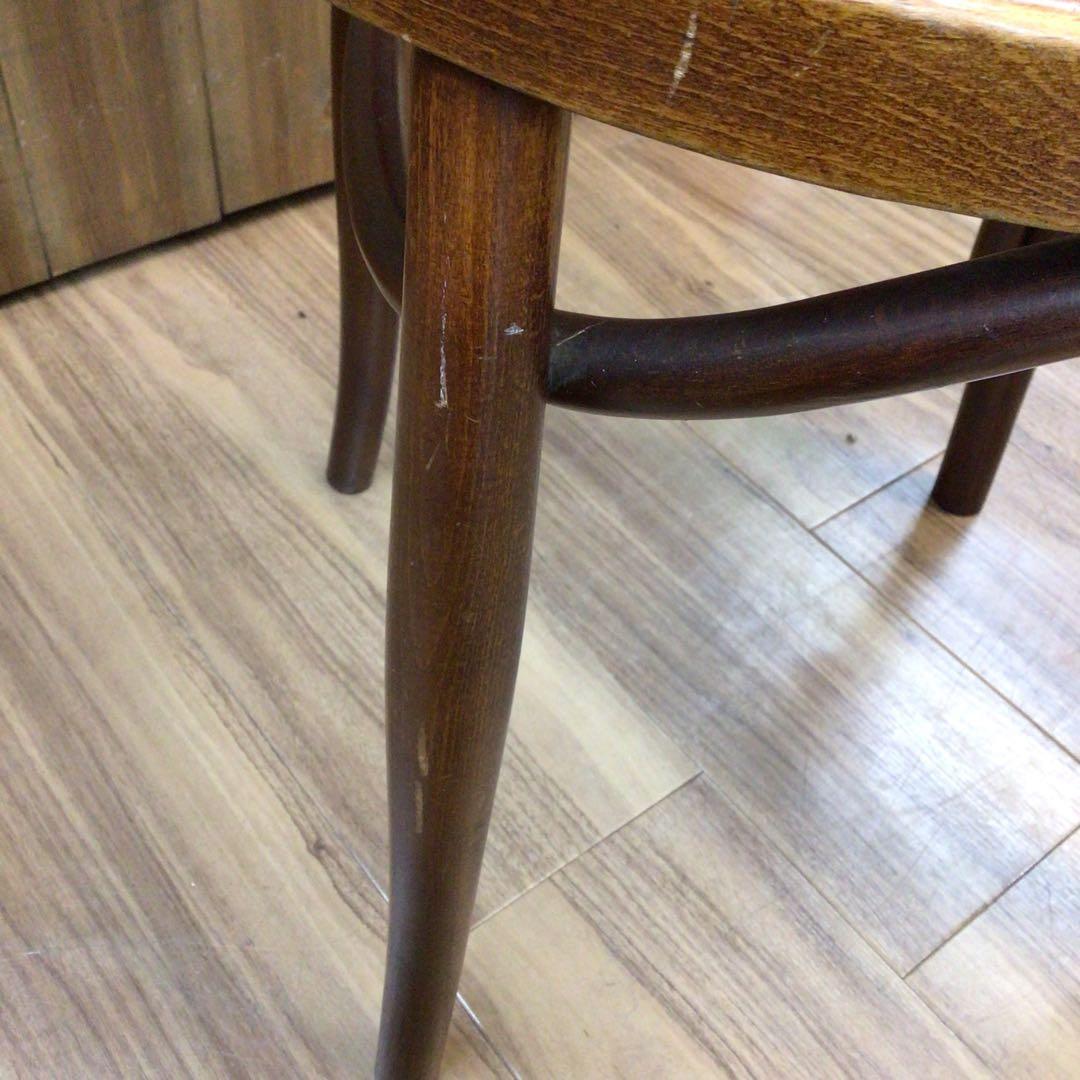 秋田木工 ベントウッドチェア ダイニング ラタン 藤 曲木 レトロ USED