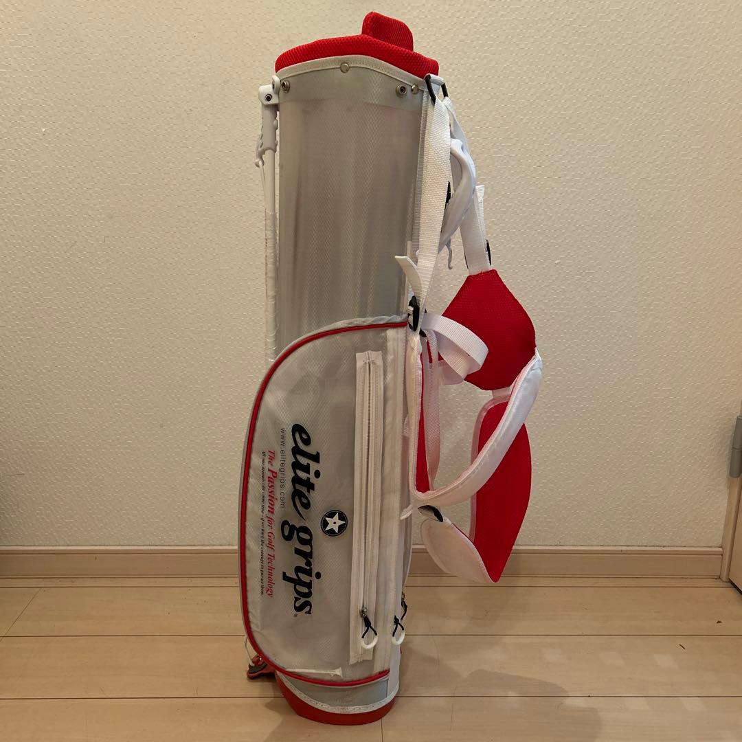 kz様専用 エリートグリップキャディバッグ白\赤 スタンド式 - メルカリ