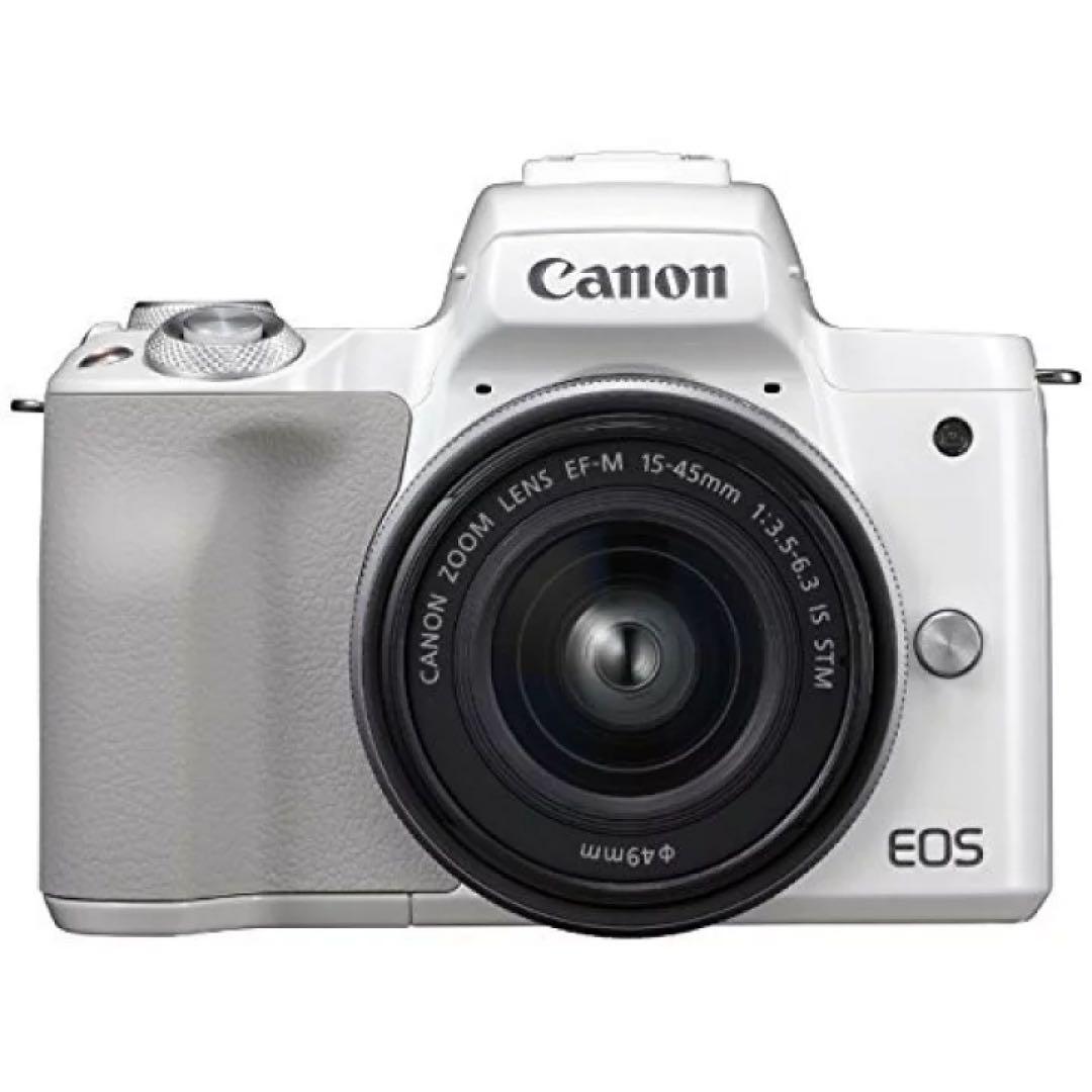 Canon EOS Kiss M ホワイト 本体とレンズ付き EOS Kiss キヤノン Canon ミラーレス一眼 M レンズキット ホワイト SD