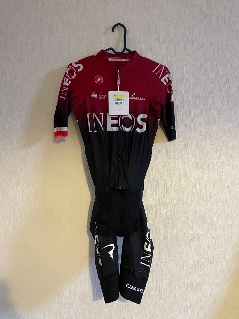 【選手未使用品】 チーム イネオス 半袖ロードワンピース ゴワシュ選手 非売品 洗える】ギャザーコンビ ニットワンピース（OPWOGW0658