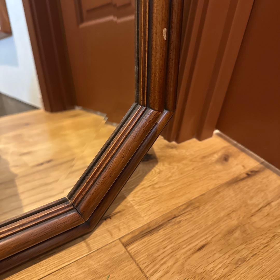 イタリア製 マホガニーフレーム オクタゴンシェイプ 天然木 ウォール