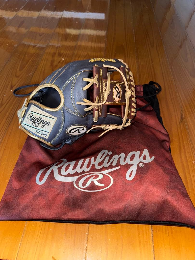 Rawlings 軟式グローブ ネイビー/ブラウン 収納袋付き Rawlings（ローリングス） グローブ 大人 一般 硬式 PRO PREFERRED