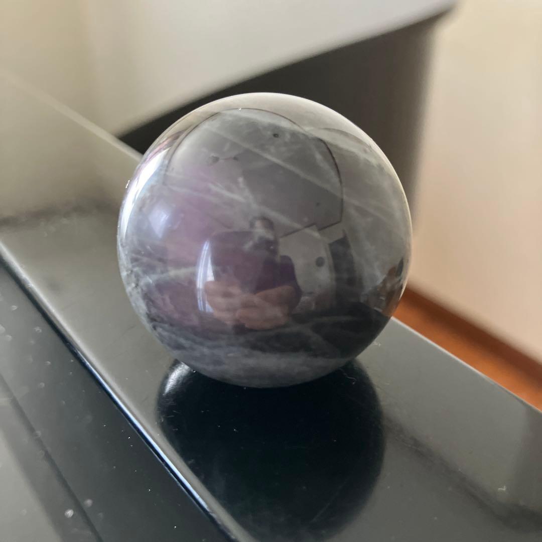 パープル&ピンクシラー ラブラドライト スフィア 天然石置物 E258