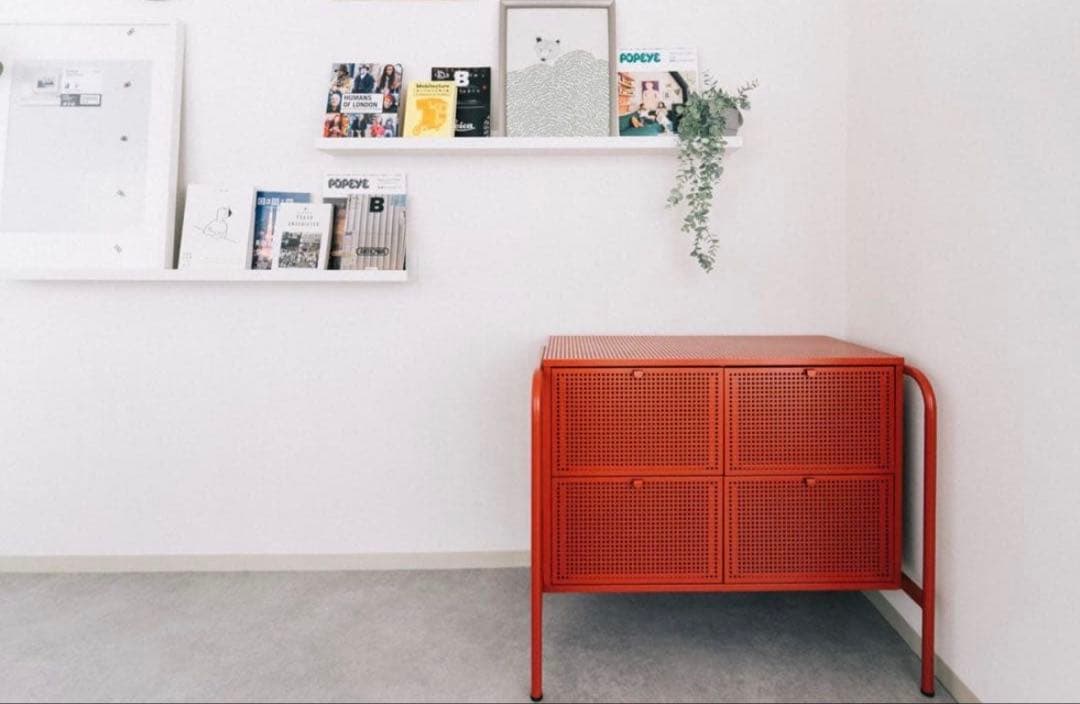 廃盤品】IKEA キャビネット ニッケビー レッド - メルカリ