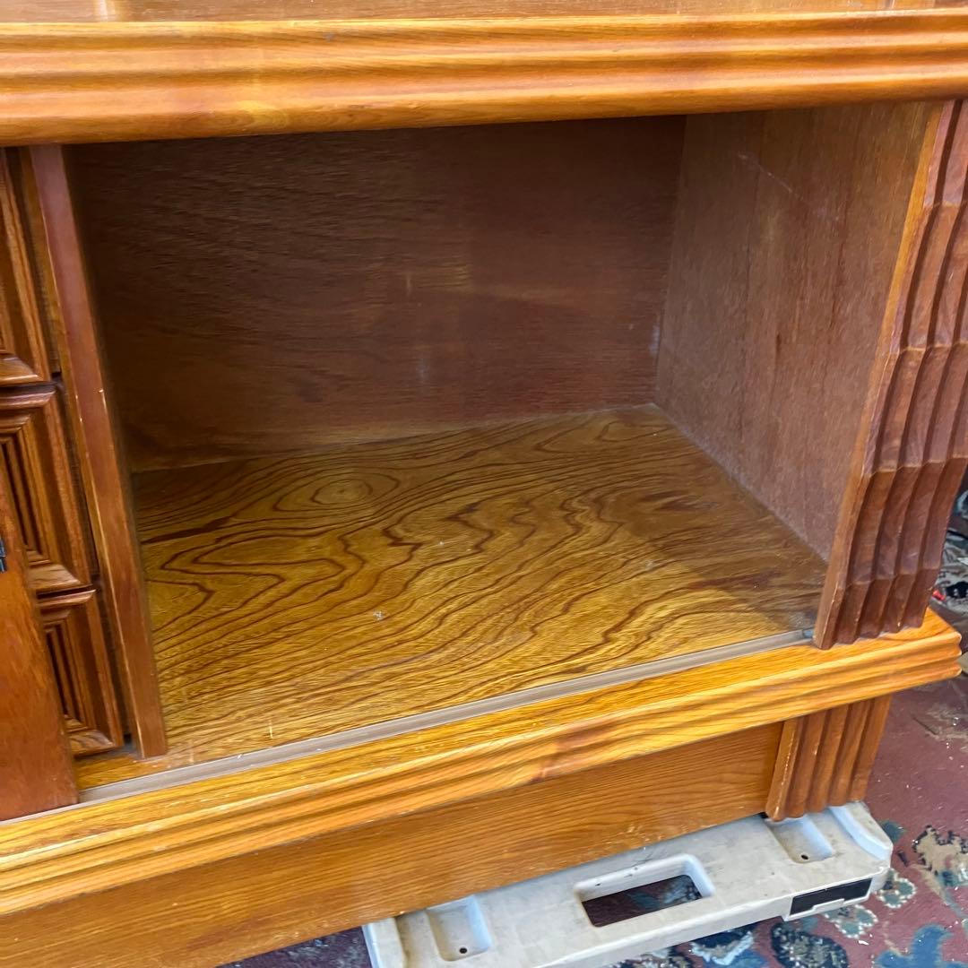 昭和レトロ 北城産業 大型 木製サイドボード 飾り棚 古家具 古道具