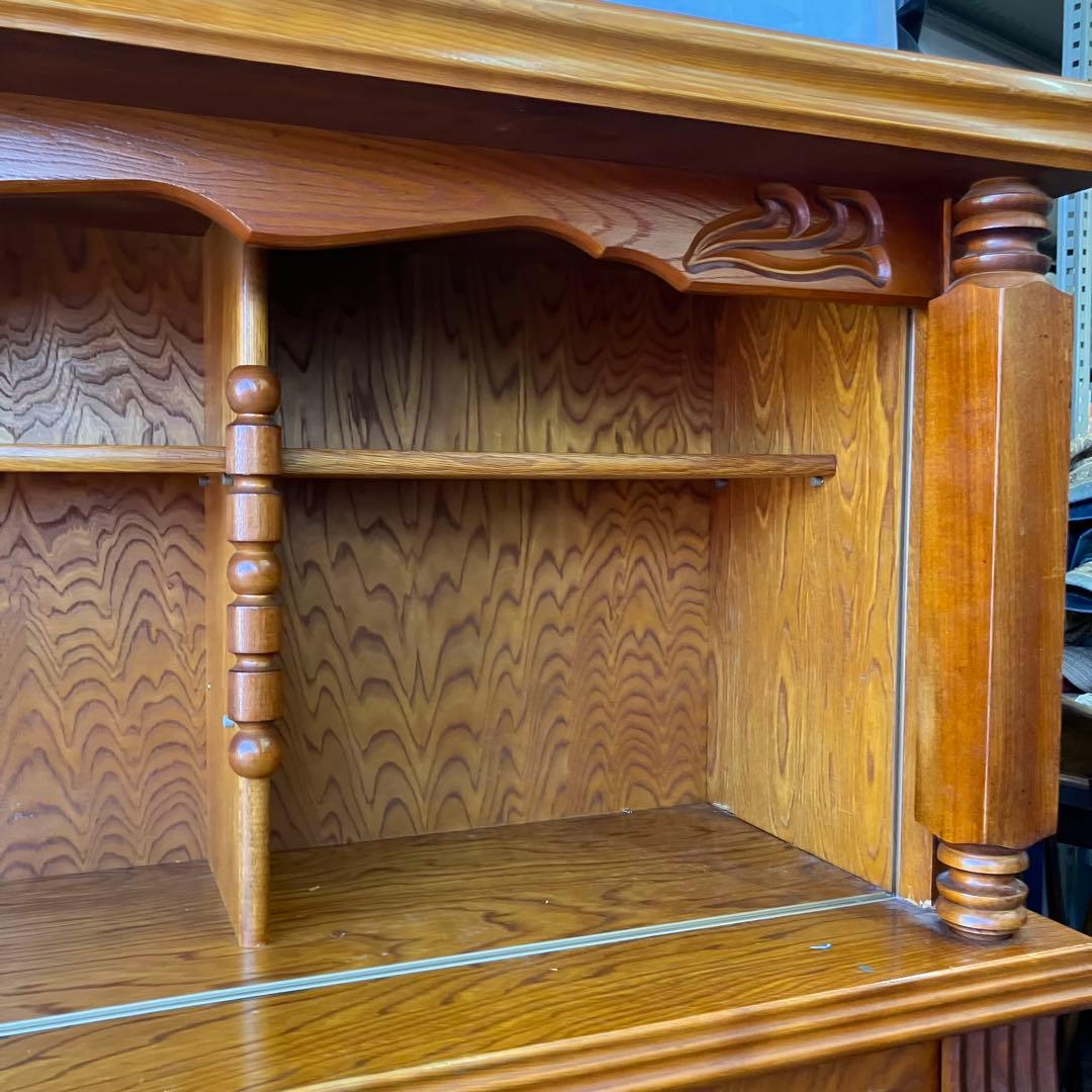 昭和レトロ 北城産業 大型 木製サイドボード 飾り棚 古家具 古道具