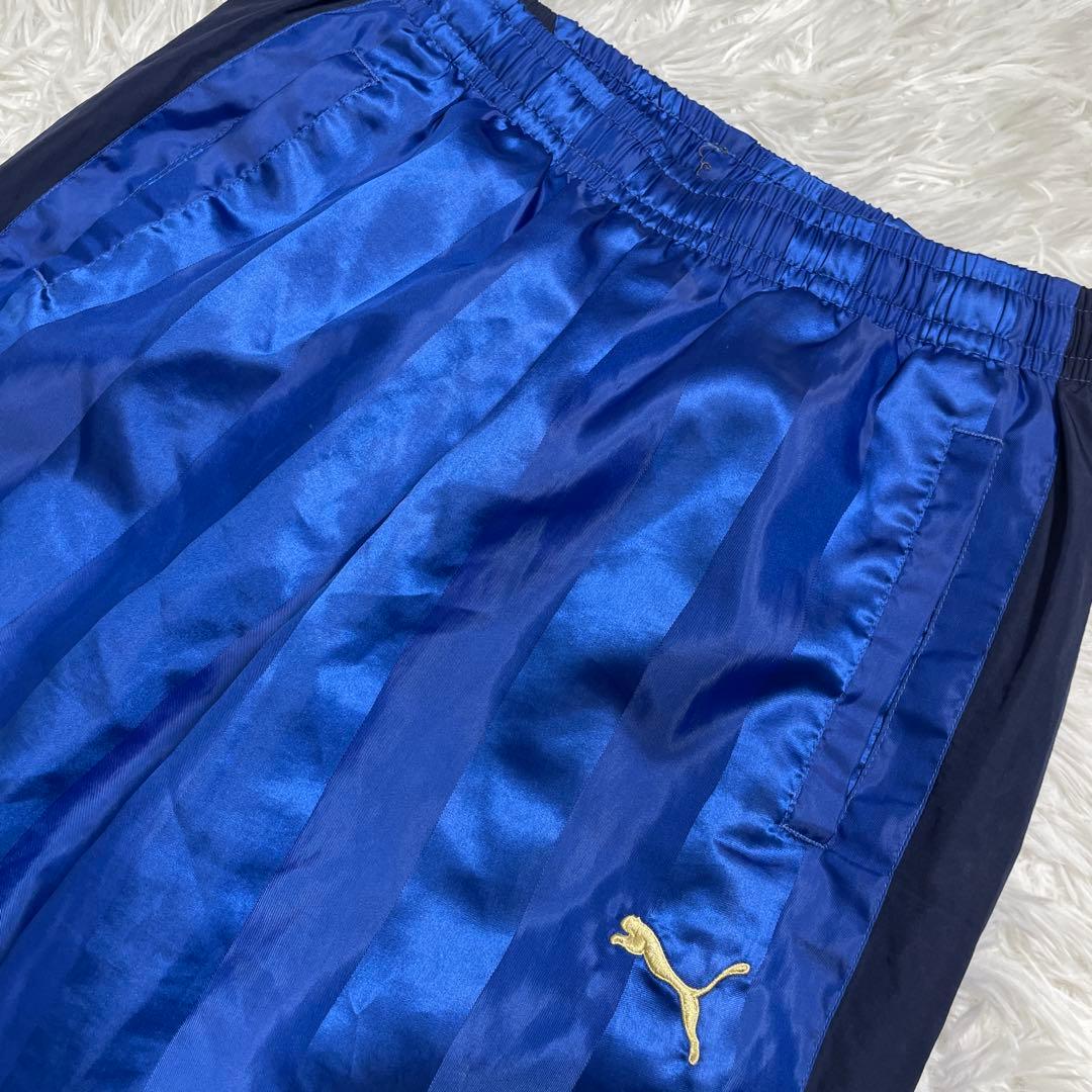 PUMA プーマ 上下セットアップ 青 ストライプ 光沢 スポーツジム 部活