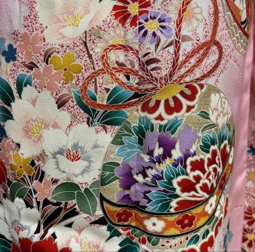 七五三 着物セット 7歳 正絹 淡いピンク色 ハーフ成人式 十三詣り