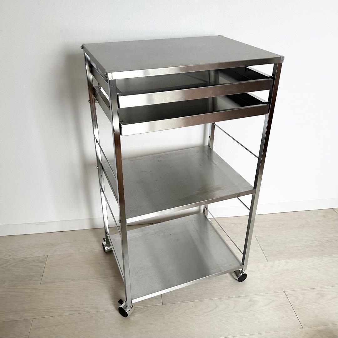 ステンレス　ワゴン　作業台　ディノス　収納カート Amazon.co.jp: ディノス キッチン収納 キッチン 収納カート ステンレス