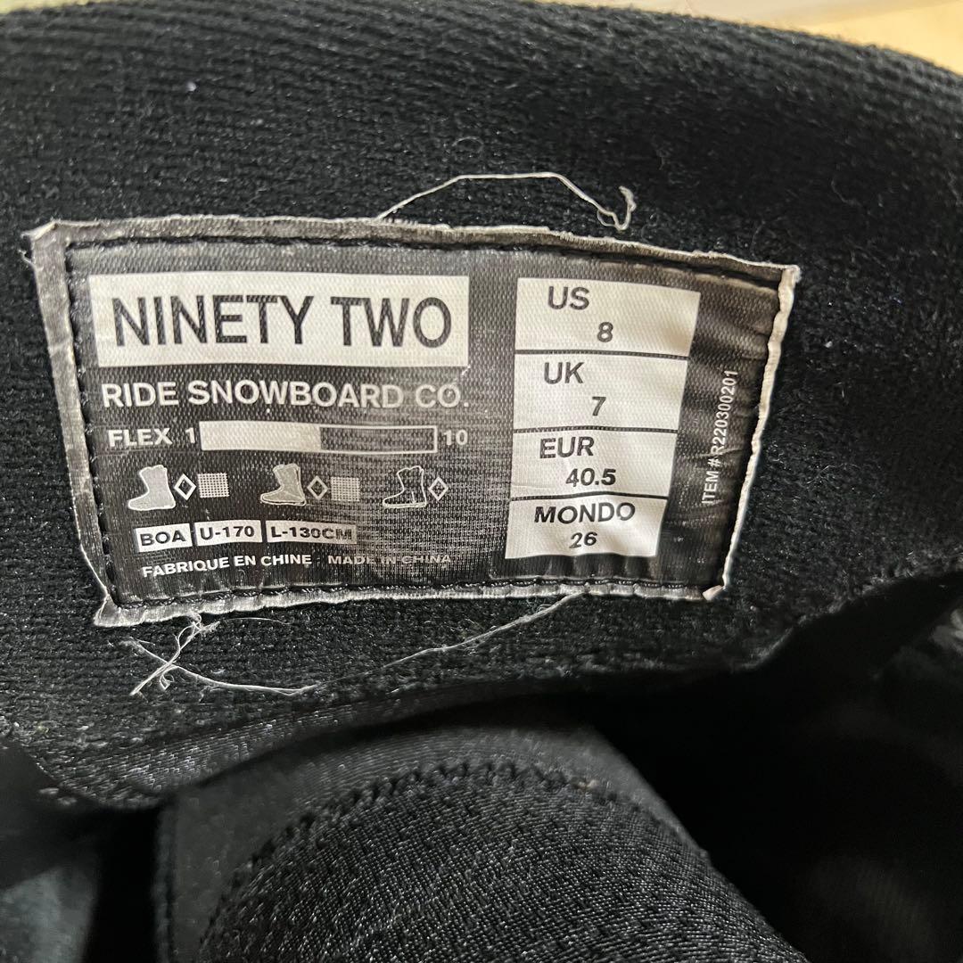 【即日発送】RIDE スノボNINETY TWO ナインティーツー 26.0cm