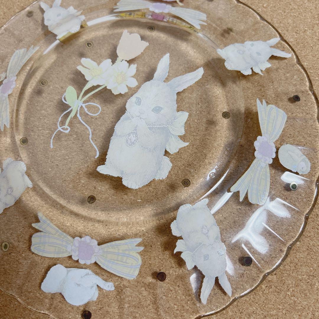 yukiemon ユキエモン コラージュアートプレート おいのりうさちゃん