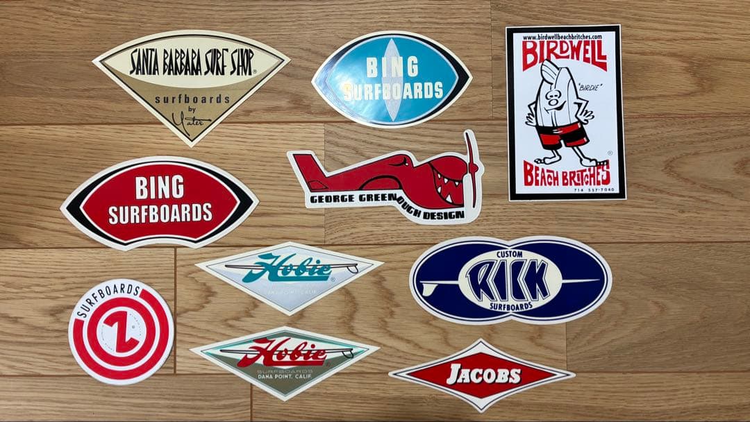 レア】サーフィン、サーフボードブランド、サーフステッカー: 10枚組