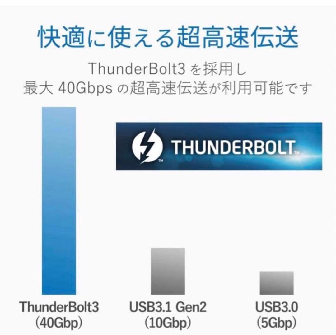 ELECOM Thunderbolt3 ドック PD60W 40Gbps - メルカリ