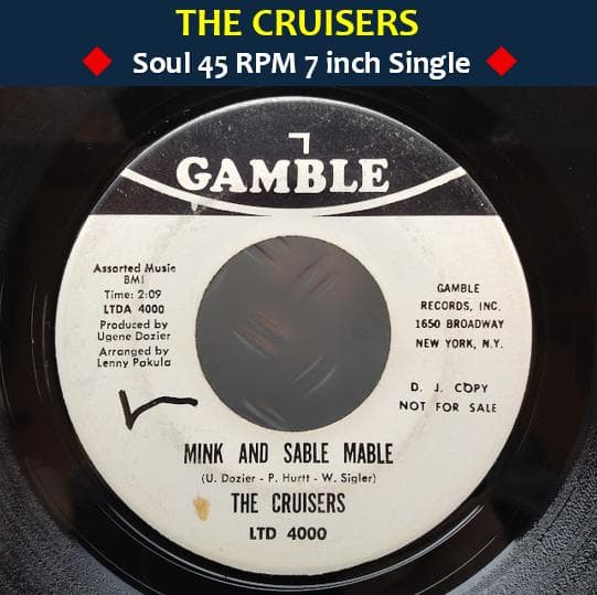 ★THE CRUISERS / MINK AND SABLE MABLE★ The Cruisers – Mink And Sable Mable / Picture Us – Vinyl (7