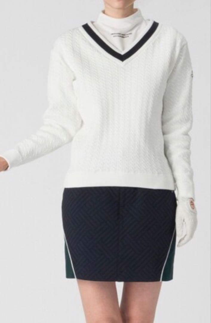 【未使用】UNITED ARROWS GOLF Ｖネックプルオーバーニット ユニセックス Vネック プルオーバーニット