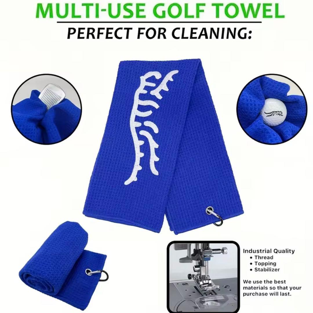 新品未使用】タイガーウッズ サンデーレッド ゴルフタオル ブルー