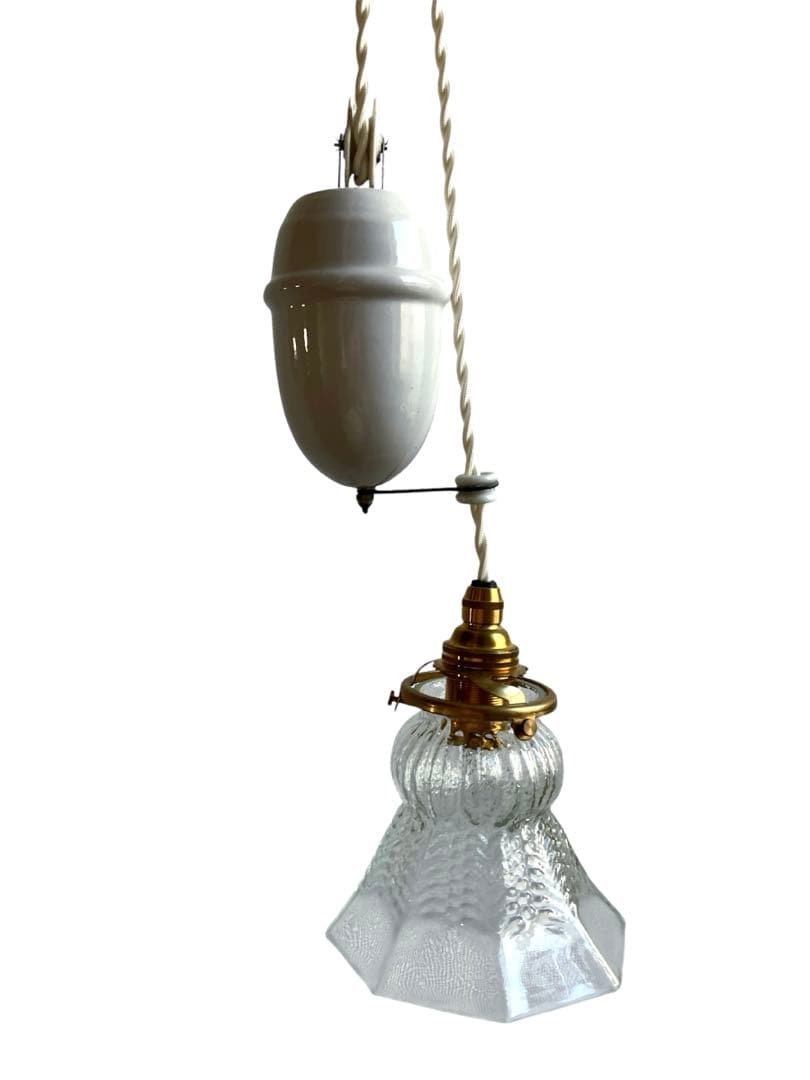 【Antique】白磁製昇降機付きガラスシェードペンダントライト 楽天市場】ガラスシェードフルクト S 照明 ペンダントライト ライト