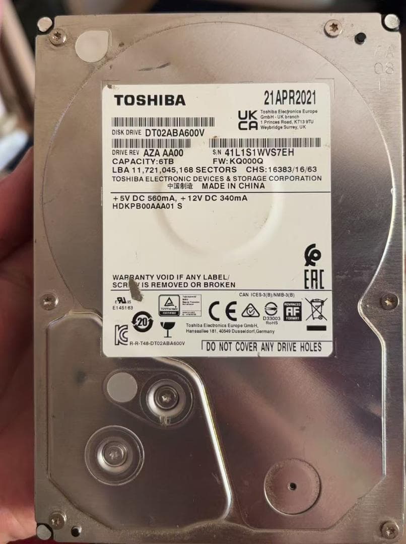 TOSHIBA DT02ABA600V 6TB HDD - メルカリ