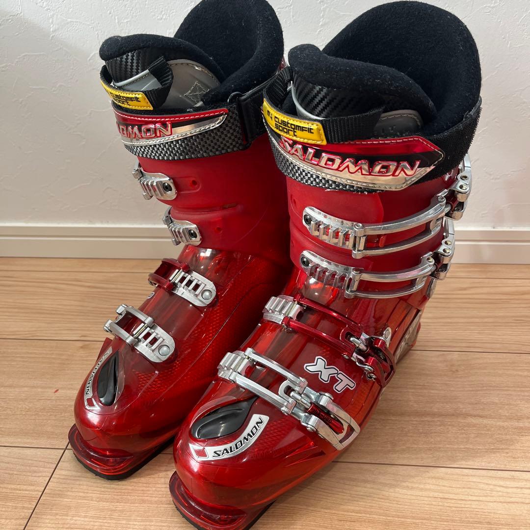 SALOMON スキーブーツ 27.5 ジャンク サロモン 赤 クリア - メルカリ
