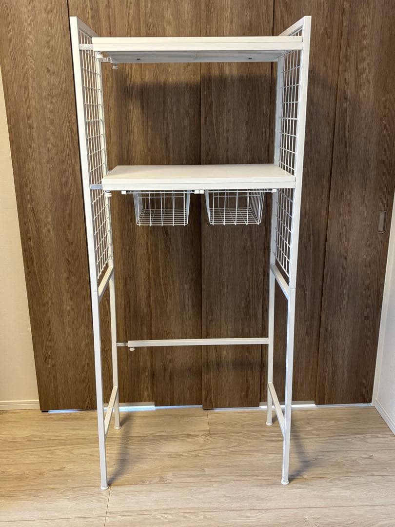 LOWYA ランドリーラック　バスケット付き ツルヤ商店 籐製 2段ランドリーラック バスケット付/ラタン ランドリー