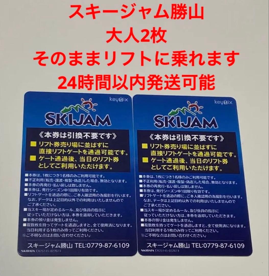 スキージャム勝山 リフト券 大人 2枚セット - メルカリ