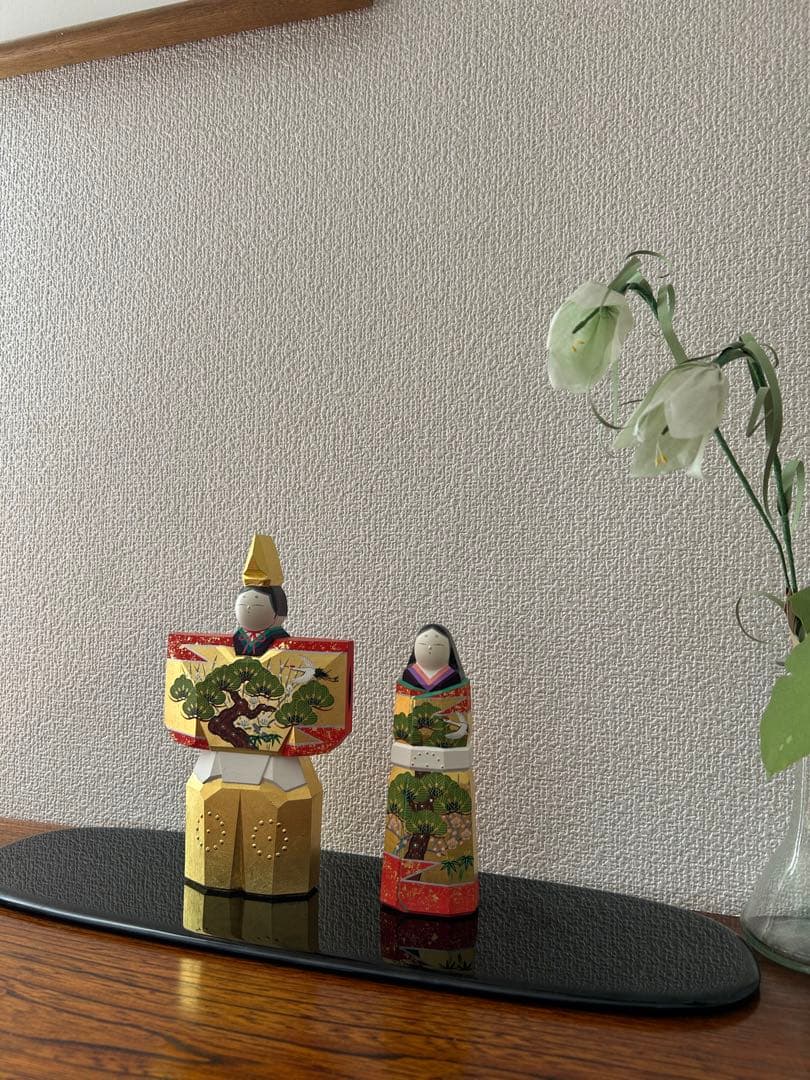 日本橋高島屋購入 最高級品 一刀彫 神泉 神泉作奈良 雛人形 立雛 20.5