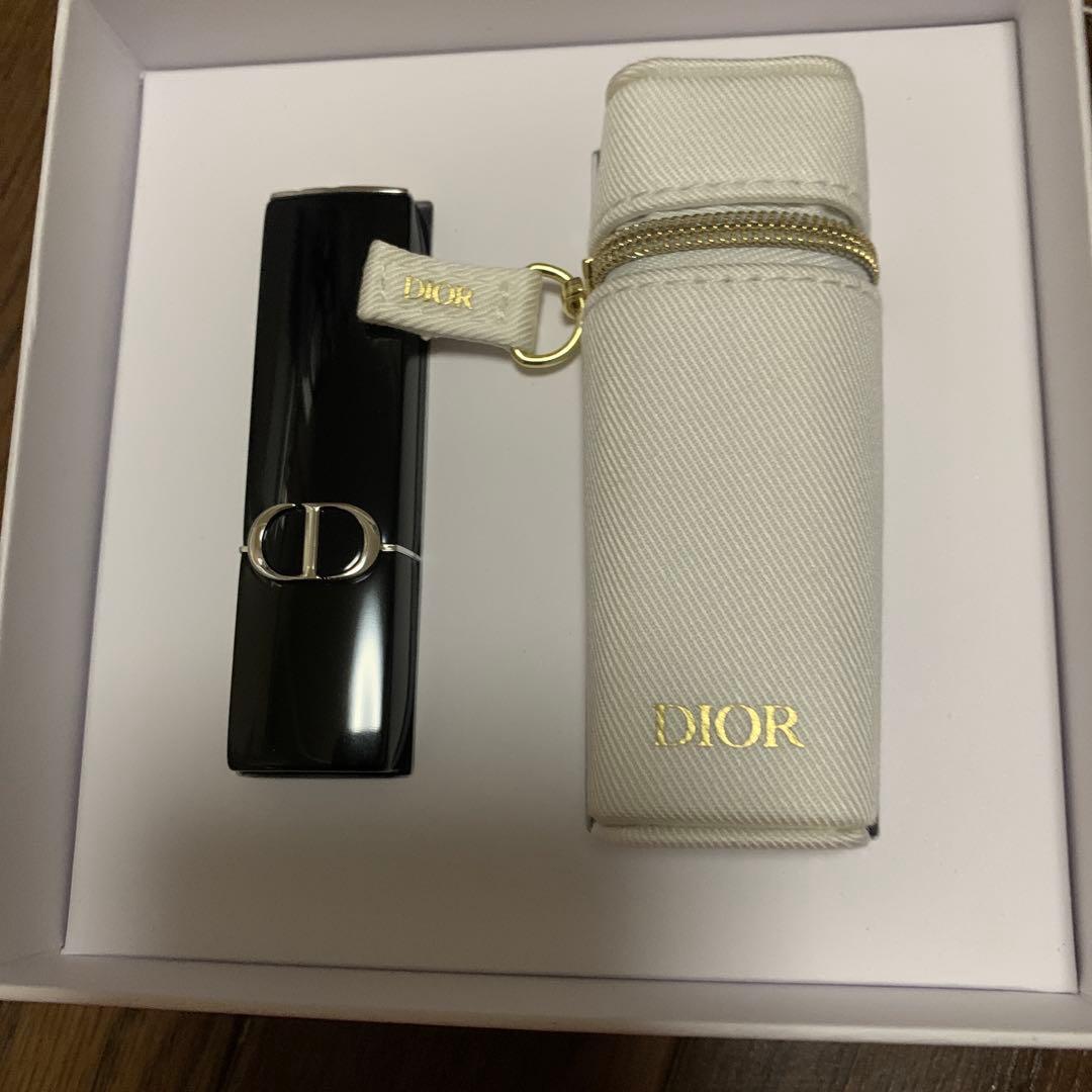 クリスチャンディオール　Dior 口紅 ブラック ホルダー付き　ノベルティ 新品 Dior ディオールのノベルティギフト リップスティック ホルダー