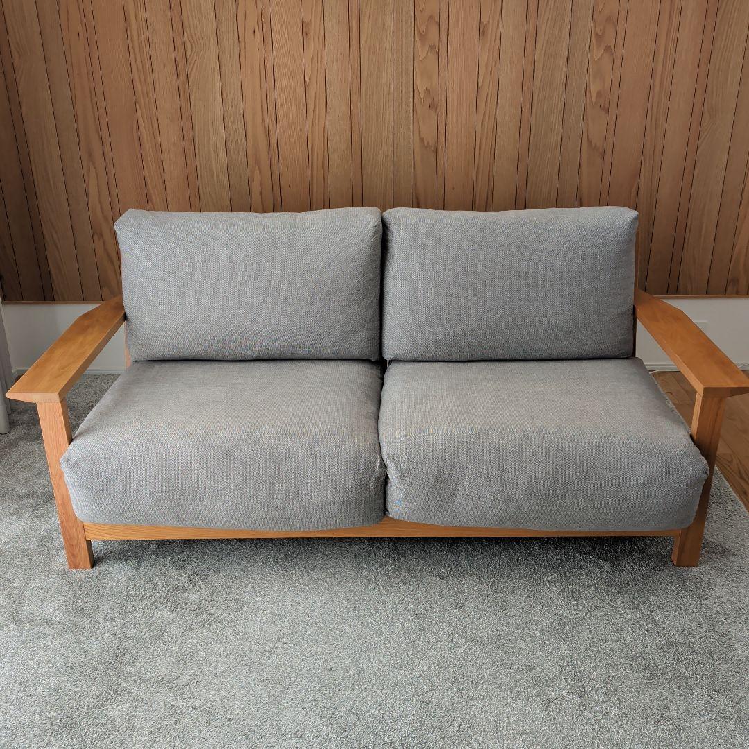 無印良品ソファ_フェザーポケットコイル２．５シーター ソファ本体・3シーター・フェザー・ポケットコイル・カウチタイプ（左