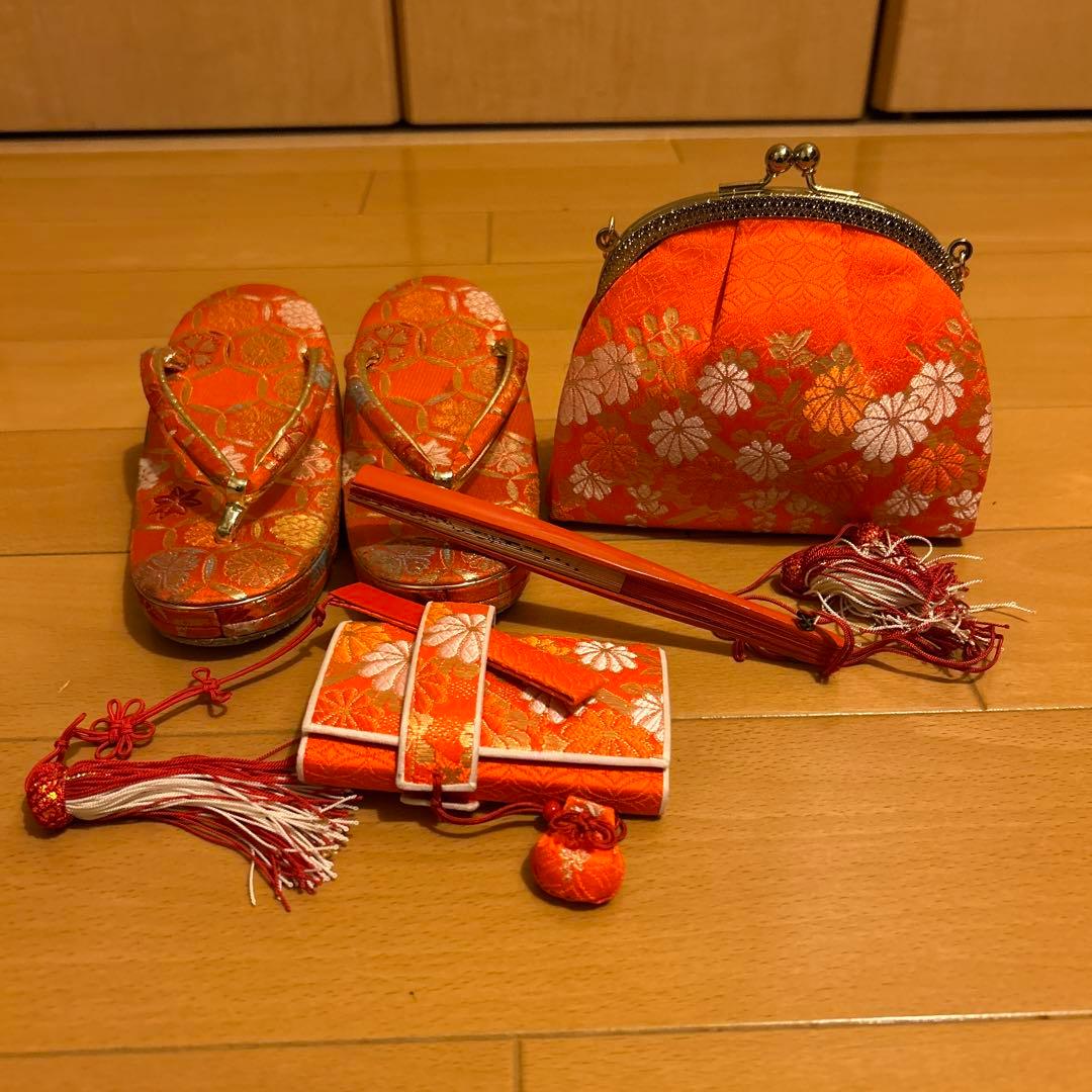 七五三4点セット 草履（鈴入）バッグ、扇子、お財布セット - メルカリ
