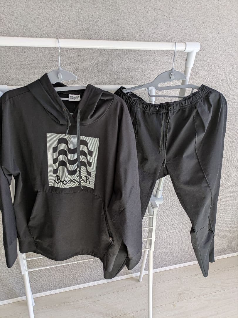 bombr M ブラック フード付きジャージ上下 ARCADE（アーケード） ジャージ メンズ 上下セットアップ パーカー