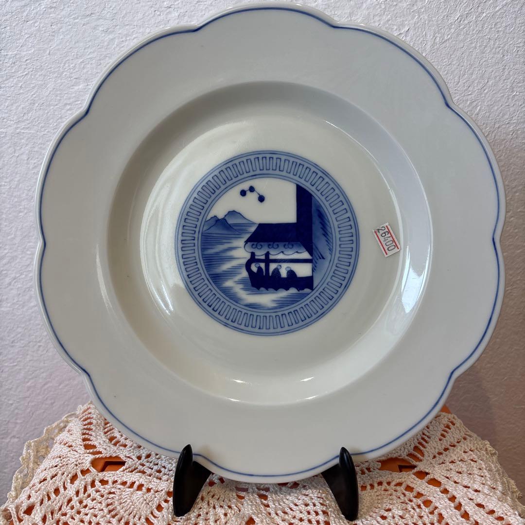 深川製磁　大皿 深川製磁 (フカガワセイジ) 楕円多様皿揃え ※1枚製造時のヒビ有 水引草