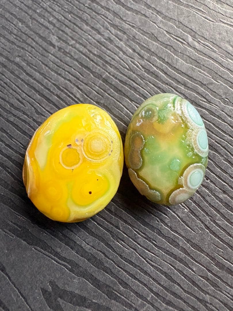 ❤️ 特価 綺麗 2点 ✳多彩 可愛い目ゴビ瑪瑙 ゴビアゲート 天眼