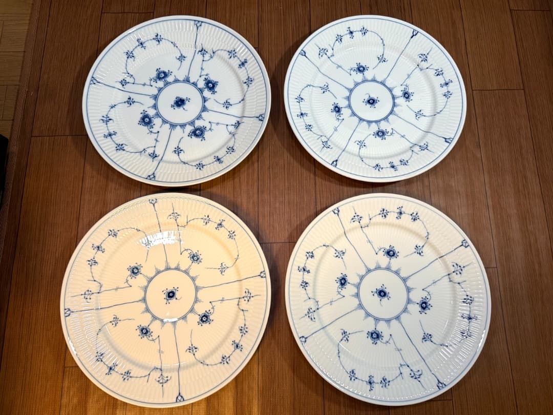 ロイヤルコペンハーゲン ブルーフルテッド プレーンレース 27cm 4枚セット ブルーフルーテッド ハーフレース プレート 27cm|ロイヤル